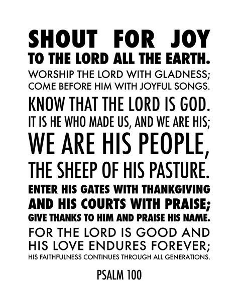 Psalm 100 Printable