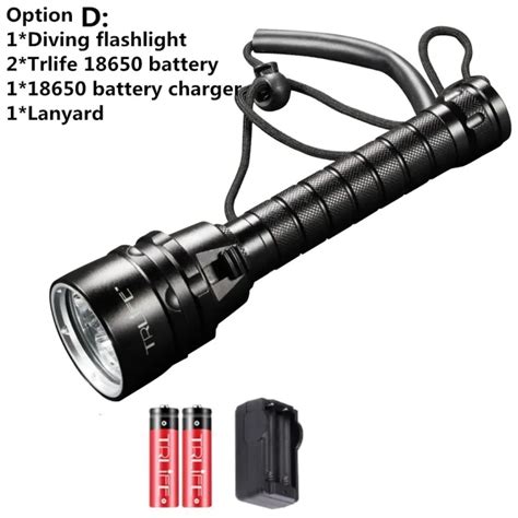 3000Lm XML L2 LED Waterproof 18650 Scuba Diving Flashlight 200M