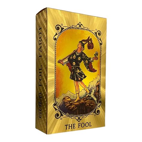 Cartes De Tarot Espagnol Et Anglais En Feuille D Or 12x7cm Deck Ination