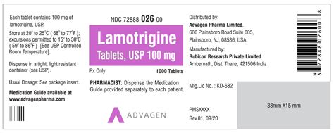 Ndc Lamotrigine Tablet Oral Label Information Details