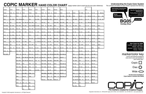 Printable Copic Color Chart