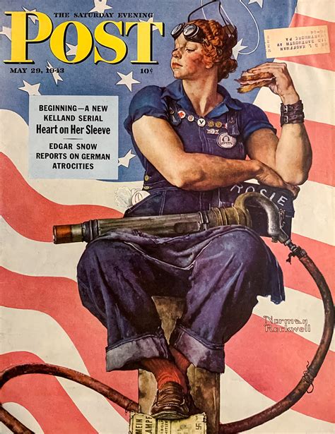 Rosie The Riveter” By Norman Rockwell On The Cover Of The Saturday