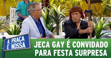 A Praça é Nossa Jeca gay é convidado para festa surpresa YouTube