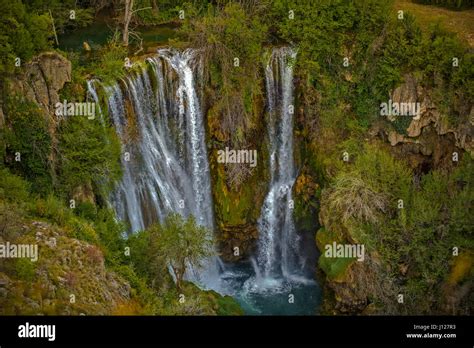 Croatia Dalmatia Krka National Park Manojlovac Waterfall Stock Photo