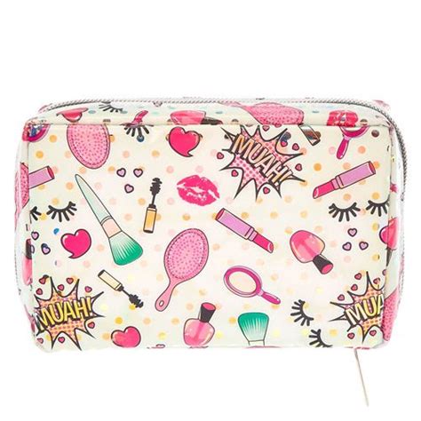 Claires Makeup Muah Rectangular Cosmetic Case Makeup Purse Makeup Bags Unicorn Desserts