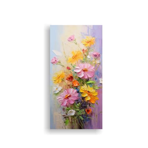 Pintura Decorativa De Flores Amarillas Y Rosas En Lienzo DecoCuadros