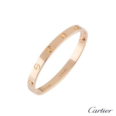 Cartier Rose Gold Plain Love Bracelet Size 17 B6035617 Rich Diamonds