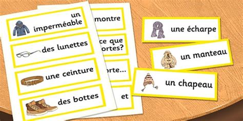 French Clothes 2 Word Cards Hecho Por Educadores Twinkl