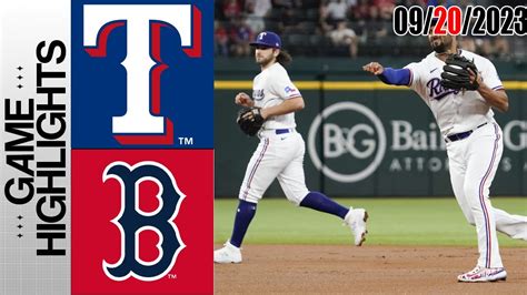 Texas Rangers Vs Boston Red Sox Full Highlights Today September