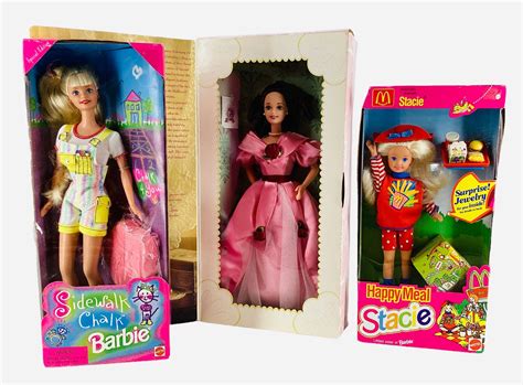 Lot Lot Of Barbie And Friend Including Happy Meal Stacie Original