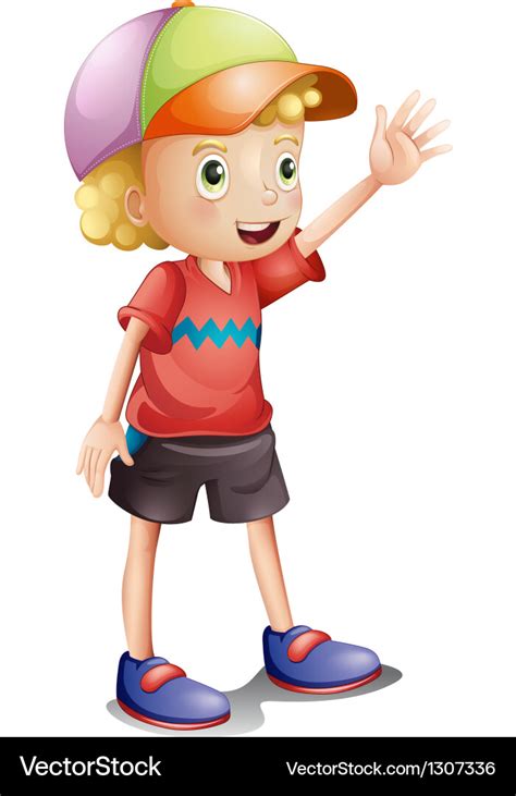 A Boy Wearing Colorful Cap Royalty Free Vector Image