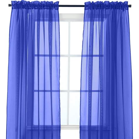 Elegant Comfort Sheer Curtains 2 Piece Set 2 Inch Rod Pocket