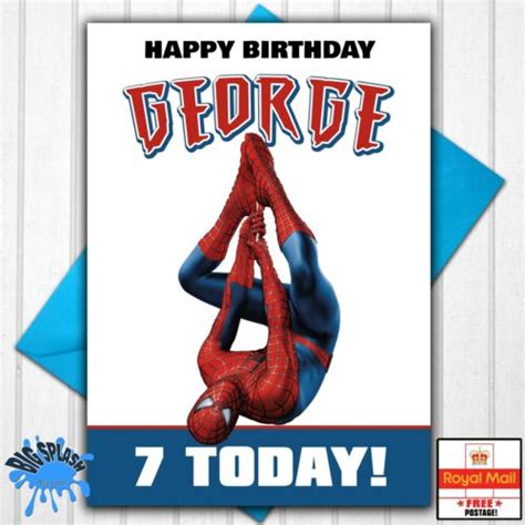 Personalised Spiderman Avengers Marvel Birthday Card Any Name And Age