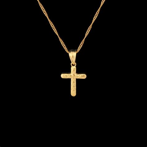 Hot Sale Gold Color INBI Jesus Of Nazareth Jewelry Men Cross Necklace