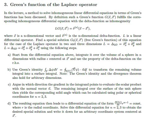 Solved Green S Function Of The Laplace Operator In The Lecture A