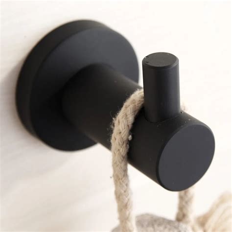 Leyden 304 Stainless Steel Blackened Finish Robe Hook Wall Hook Modern