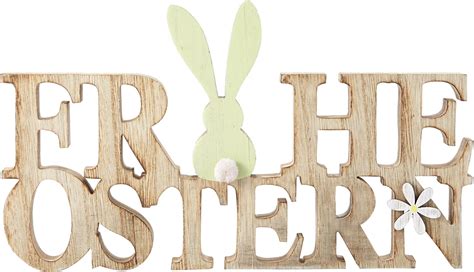 Heitmann Deco Holz Schriftzug Frohe Ostern Mit Hase