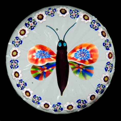 Millefiori Butterfly Paperweight Compagnie Des Verreries Et