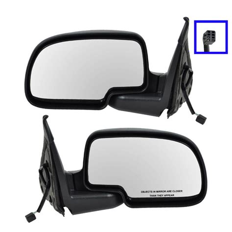 Trq Flat Black Cap Power Side Mirrors Pair Set Lh Rh For Chevy Pickup