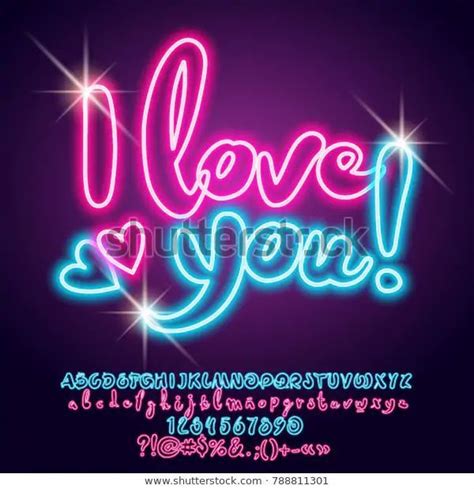 Vector Neon Light Poster Love You Stock Vector Royalty Free 788811301 Shutterstock Neon