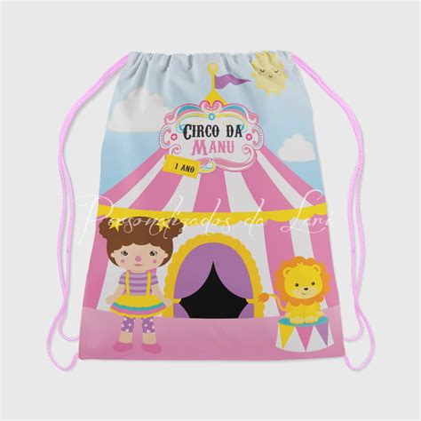 Mochilinha Personalizada Circo Rosa Elo Produtos Especiais