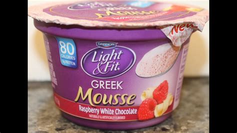 Dannon Light And Fit Raspberry White Chocolate Greek Yogurt Mousse Review Youtube