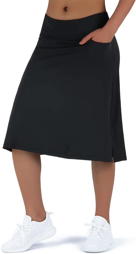 Beroy Women S Midi Length Skorts Skirts With 3 Pockets Modest Skirts Women S 24 Knee Length