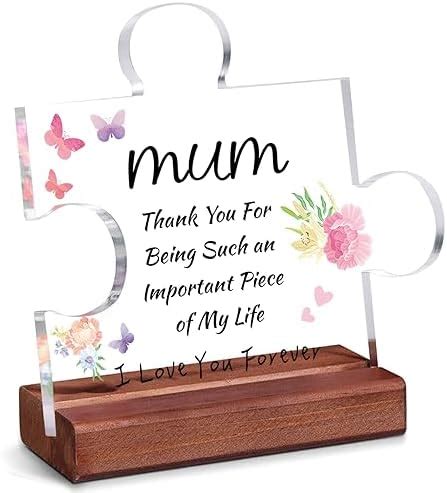 Mum Gifts Puzzle Shaped Acrylic Plaque Gifts For Mum Mother S Day