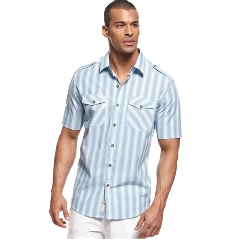 Sean John Big And Tall Tonal Striped Shirt In Blue For Men Lyst