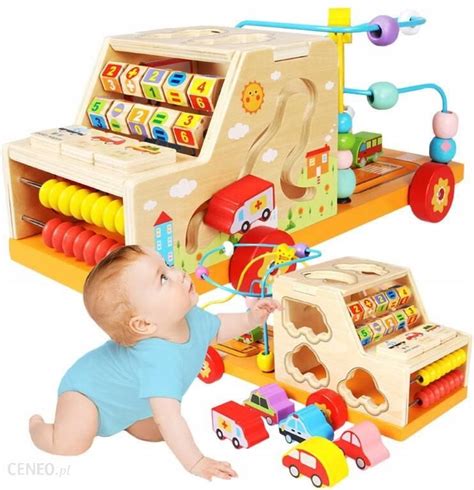 Aig Click Toys Drewniane Du E Auto Autko Montessori Klocki Sorter