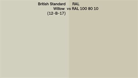 British Standard Willow 12 B 17 Vs Ral Ral 100 80 10 Side By Side