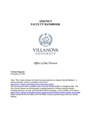 Fillable Online Www1 Villanova Version Prepared Fax Email Print