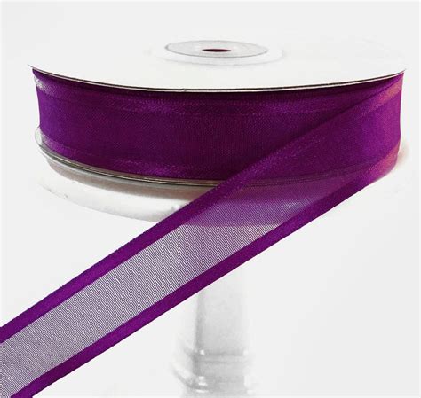 Plum Purple Satin Edge Organza Ribbon Yards Etsy