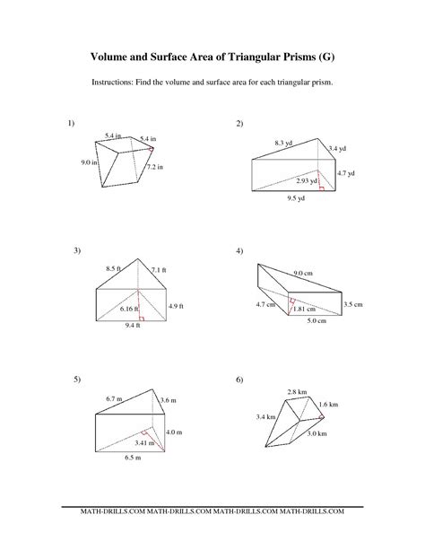 10 Best Images Of Triangular Prism Surface Area Worksheet Triangular Images