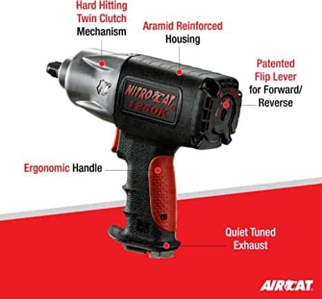 AIRCAT 1250 K 1 2 Extreme Power Kevlar Body Impact Wrench