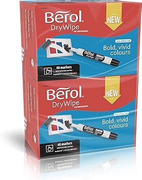 Berol Drywipe Whiteboard Marker Pens Bullet Tip Assorted Colours