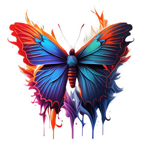 3d Bright Purple And Blue Butterfly Flying Out Of Red · Creative Fabrica