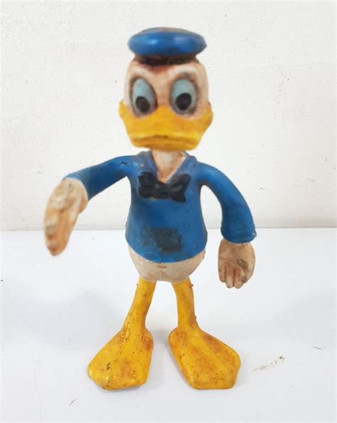 Antigo Boneco do Pato Donald Estrela Articulável Produto Vintage e