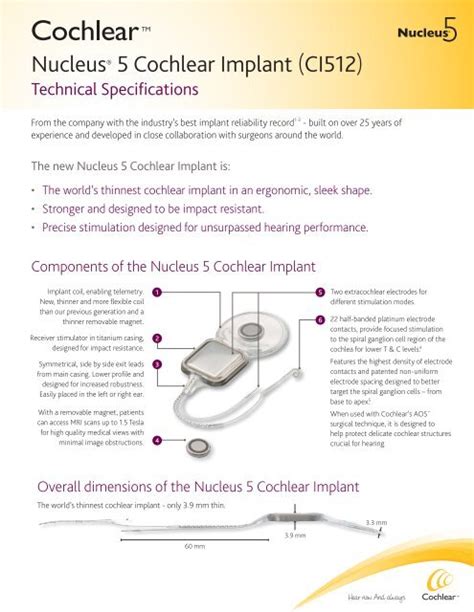 Nucleus® 5 Cochlear Implant (CI512) - For professionals - Cochlear ...