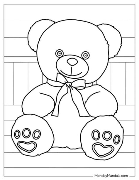 Teddy Bear Coloring Pages Holding A Present