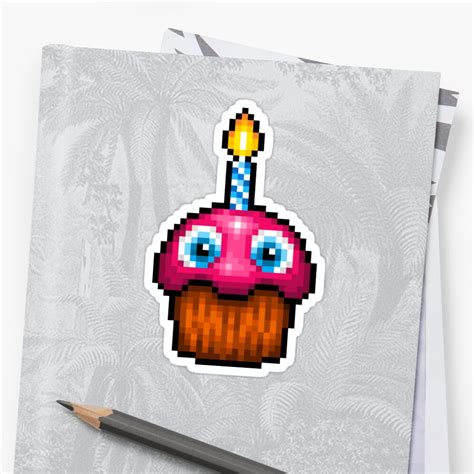 Five Nights At Freddy S 2 Pixel Art Cupcake No Plate Stickers