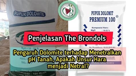 Penjelasan Tb Pengaruh Dolomite Terhadap Menetralkan Ph Tanah Apakah