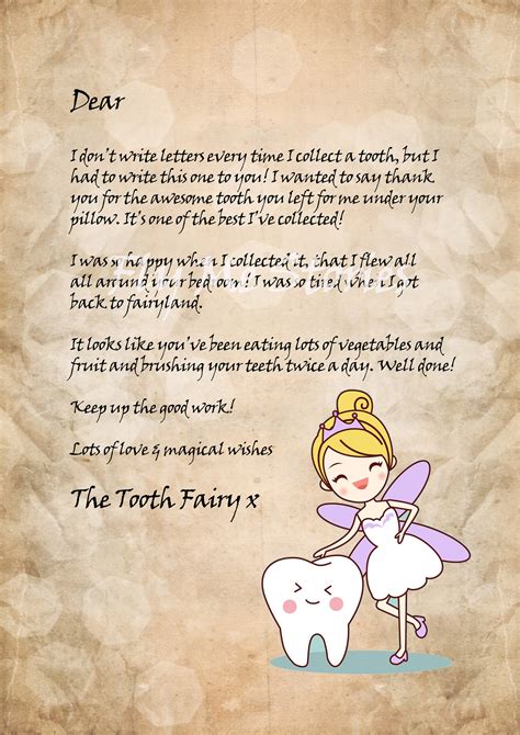 Printable Tooth Fairy Letter