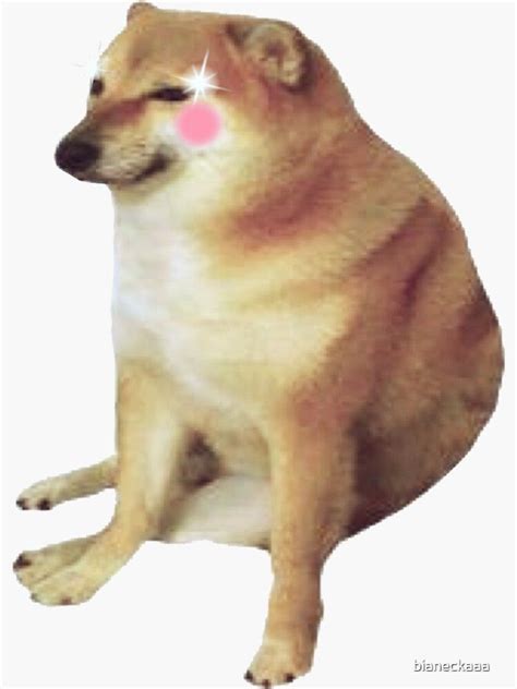 Cute Blushing Cheems Dog Sticker By Bianeckaaa In 2021 Dog Emoji