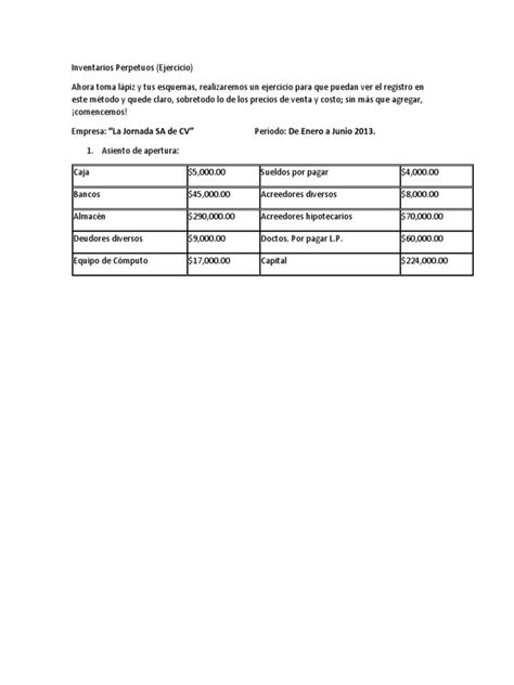 Inventarios Perpetuos Pdf Bancos Contabilidad