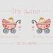 Twins Cross Stitch Birth Sampler Pdf New Baby Announcement Birth Record