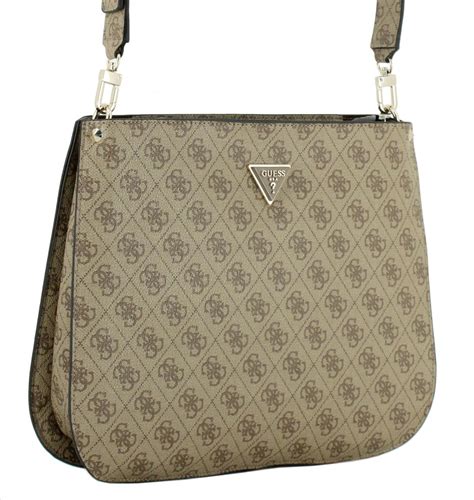 Crossovertasche Meridian Latte Logo Guess Alloverprint