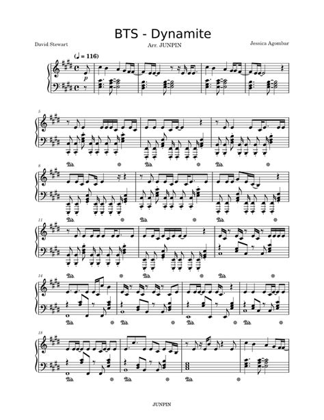 Dynamite Bts Sheet Music For Piano Solo