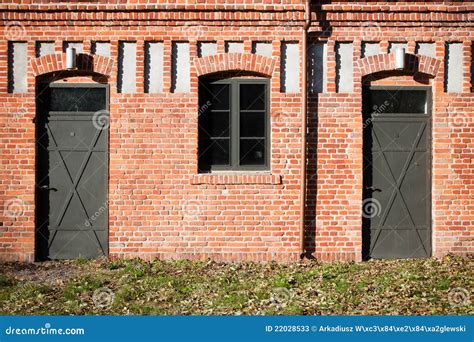 Double Entrance In Old Factory Stock Image Image Of Grass Entrance