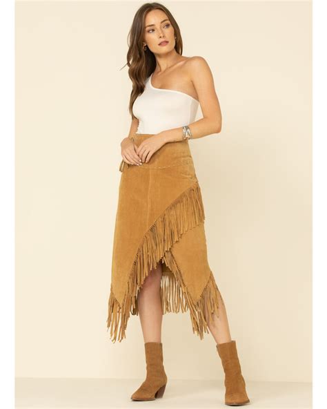 Scully Suede Leather Fringe Skirt Sheplers